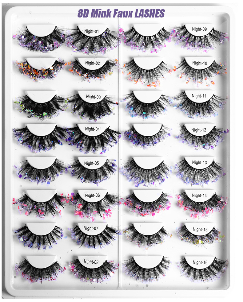 Thick Natural Long Curly Crisscross Color Sequined False Eyelashes Soft & Vivid Reusable Hand Made Multilayer 3D Fake Lashes Night-luminous Eyelash Extensions
Thick Natural Long Curly Crisscross Color Sequined False Eyelashes Soft & Vivid Reusable Hand Made Multilayer 3D Fake Lashes Night-luminous Eyelash Extensions
