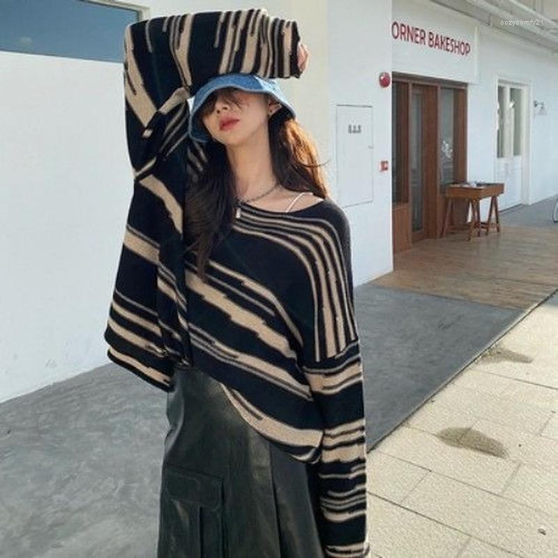 Women' Sweaters Knitted Sweater Pullovers Zebra Striped O-neck Bating Sleeves Causal Loose Female Korean Fashion All-match Soft Clothes, As show
Women' Sweaters Knitted Sweater Pullovers Zebra Striped O-neck Bating Sleeves Causal Loose Female Korean Fashion All-match Soft Clothes, As show