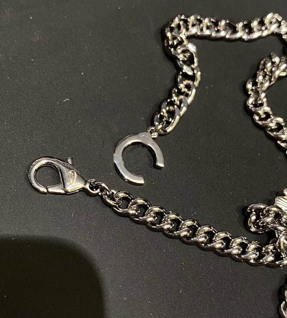 Top quality charm pendant necklace with diamond and black plated for women engagement jewelry gift have stamp PS7691