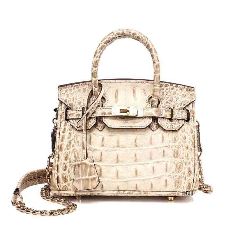 Birkins Designer Handbags Crocodile skin women's leather platinum women's cowhide One Shoulder Messenger crocodile pattern 18lil, Brown 20cm
Birkins Designer Handbags Crocodile skin women's leather platinum women's cowhide One Shoulder Messenger crocodile pattern 18lil, Brown 20cm