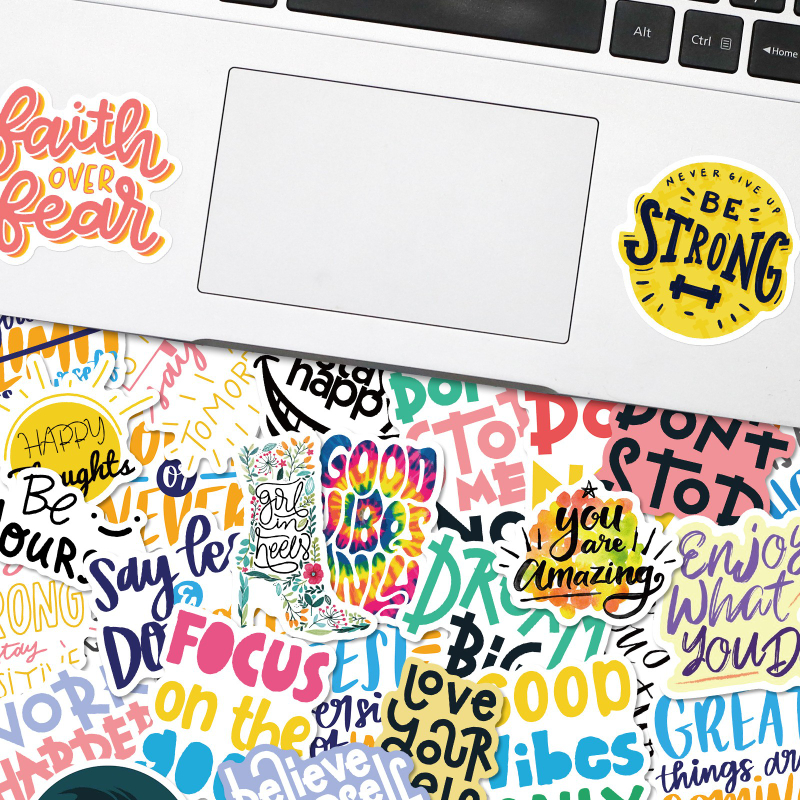 50Pcs/Lot Motivational Stickers inspirational Teachers Students Teens Employees Vinyl Waterproof Durable Laptop Sticker Decals for Computer