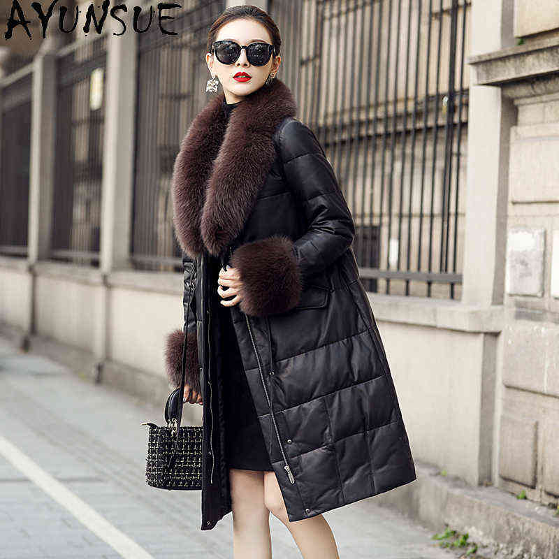 Ayunsue Genuine Leather Jacket Women Korean Sheepskin Jacket Female 90 White Duck Down Parka Fox Fur Collar 2021 Mujer Chaqueta J220727, Khaki.
Ayunsue Genuine Leather Jacket Women Korean Sheepskin Jacket Female 90 White Duck Down Parka Fox Fur Collar 2021 Mujer Chaqueta J220727, Khaki.