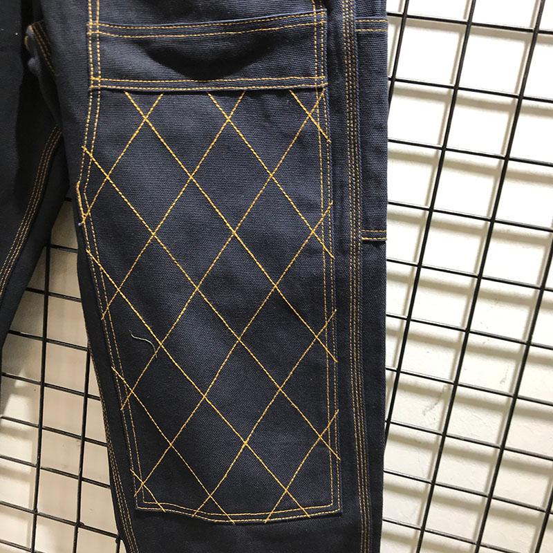 Men's Pants Heavy Fabric Canvas Multi-pocket KAPITAL Cargo Men Women Quality Multi-Line Trousers Black Apricot PantsMen's