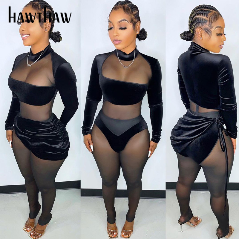 Hawthaw Women Sexy Autumn Long Sleeve Mesh See Through Bodycon Club Black Jumpsuit Overall 2021 Fall Clothes Wholesale Items
Hawthaw Women Sexy Autumn Long Sleeve Mesh See Through Bodycon Club Black Jumpsuit Overall 2021 Fall Clothes Wholesale Items