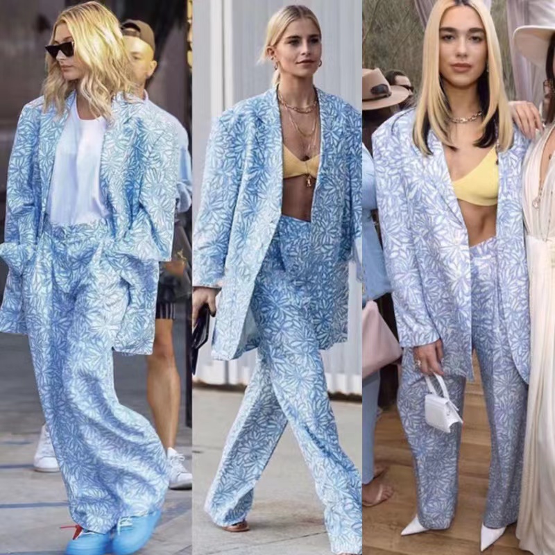 B550 Womens Suits Blazers Hayley The same style of temperament flower printing, Blue
B550 Womens Suits Blazers Hayley The same style of temperament flower printing, Blue
