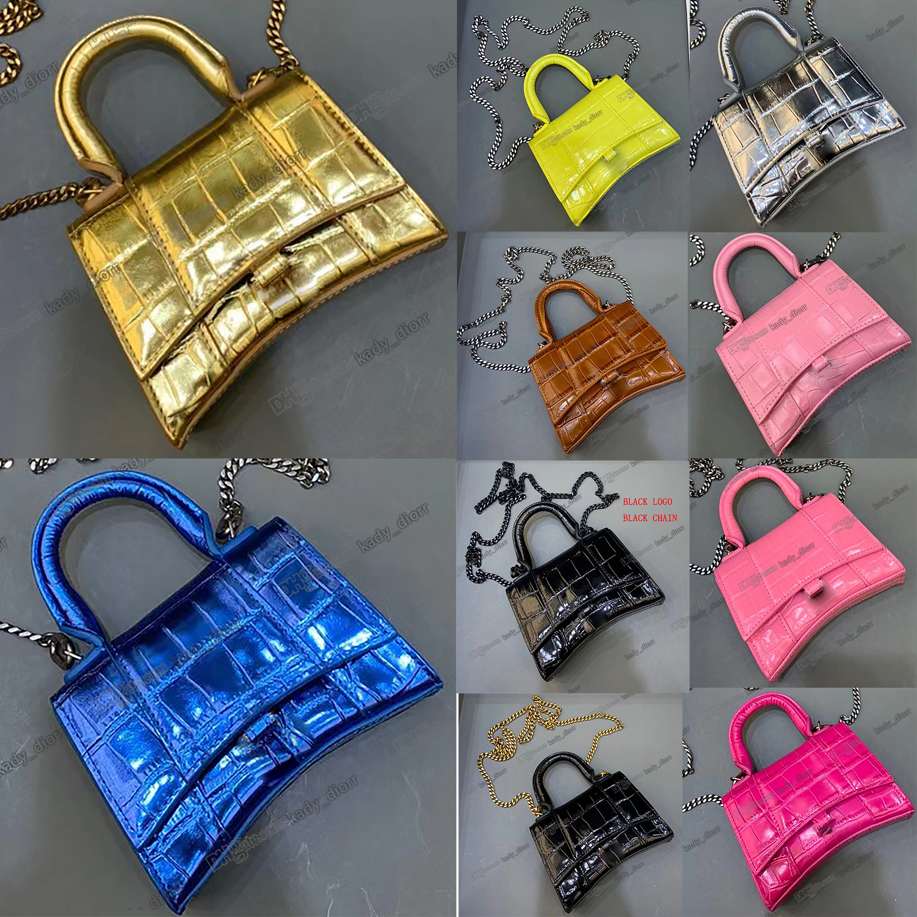 bag HOURGLASS MINI HANDBAG METALLIZED CROCODILE EMBOSSED designer women hour glass with chain black pink purse wallet small Crocodile Pattern crossbody tote 14cm, Customize
bag HOURGLASS MINI HANDBAG METALLIZED CROCODILE EMBOSSED designer women hour glass with chain black pink purse wallet small Crocodile Pattern crossbody tote 14cm, Customize
