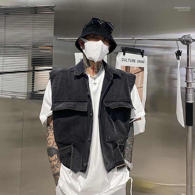 Men's Vests 2022 Summer Vest Streetwear Jean Jacket Men Casual All-match Coat Sleeveless Outdoor Trip Working Pockets Stra22, Wt0127---blue
Men's Vests 2022 Summer Vest Streetwear Jean Jacket Men Casual All-match Coat Sleeveless Outdoor Trip Working Pockets Stra22, Wt0127---blue
