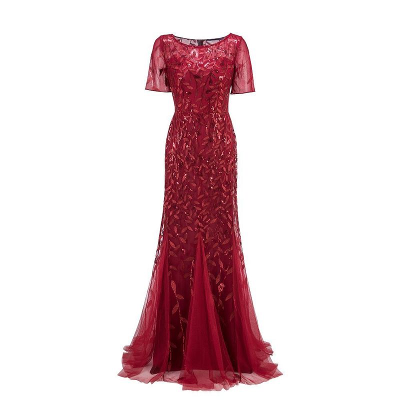 Plus Size Evening Dresses Mermaid O Neck Short Sleeve Lace Appliques Tulle Long Party Gown Robe Soiree Sexy Formal Dress vestido 220510