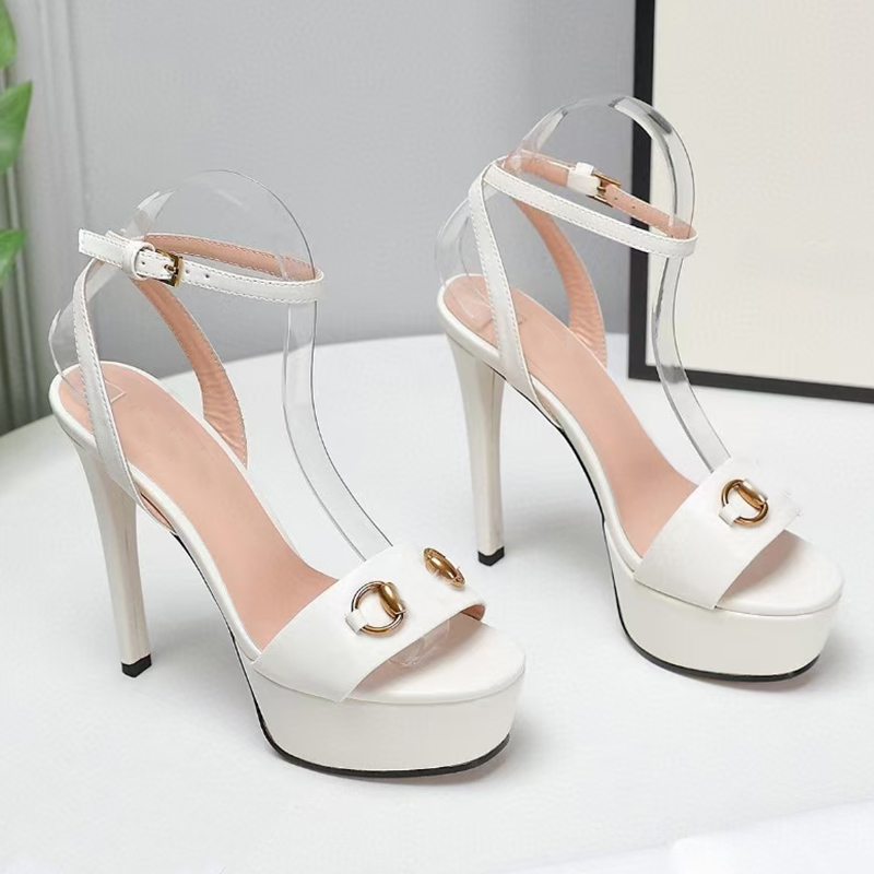 Top Quality sandal classic Buckle high heeled Genuine Leather Women dress shoes 13CM heels platform Open toe Womens Designer sandals factory footwear with box, Black
Top Quality sandal classic Buckle high heeled Genuine Leather Women dress shoes 13CM heels platform Open toe Womens Designer sandals factory footwear with box, Black