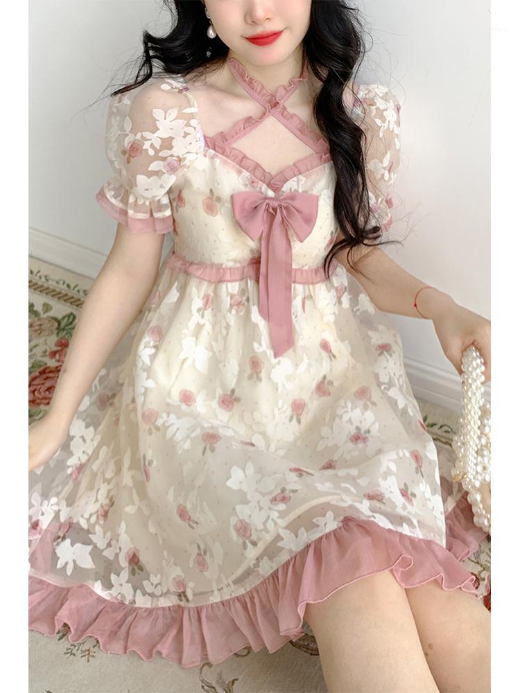 Casual Dresses Floral Kawaii Lolita Party Mini Dress Women Print Korean Style Sweet Cute Fairy Japanese Elegant Summer 2022Casual
Casual Dresses Floral Kawaii Lolita Party Mini Dress Women Print Korean Style Sweet Cute Fairy Japanese Elegant Summer 2022Casual