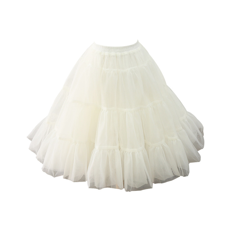 Lolita Petticoats White Black Chiffon Lace Short Gown Crinoline Bridal Petticoats Underskirt