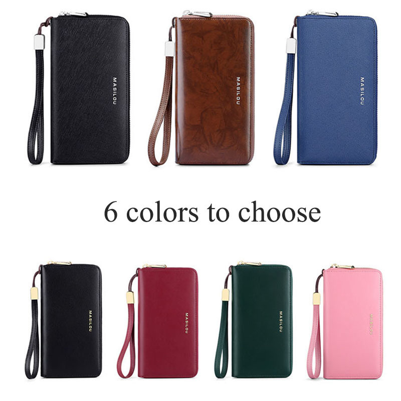 Genuine Leather Wallets Women Zipper RFID Blocking Clutch Bag 24/30 card slots Credit Card Holder Long Men purse 220421
