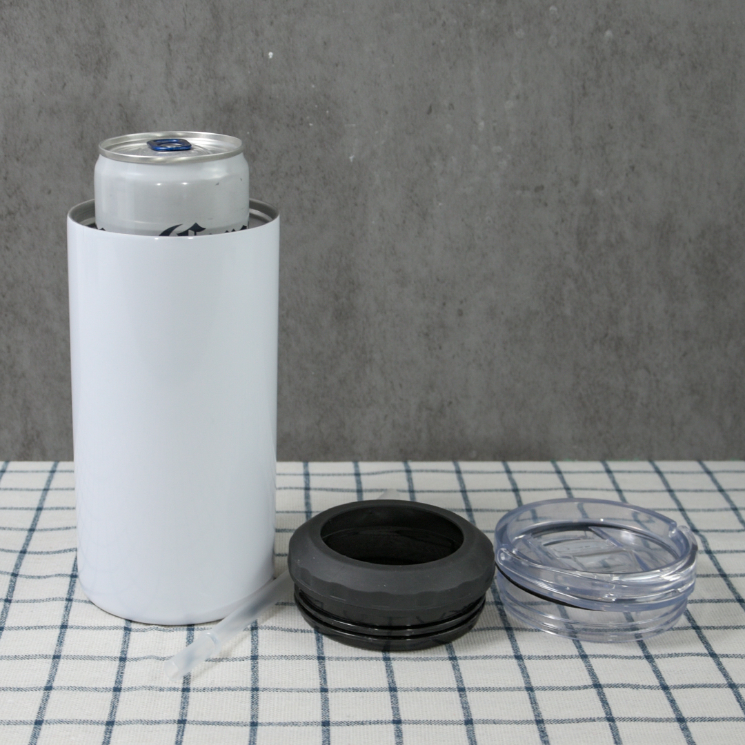 USA Ship Sublimation cooler tumblers 12oz standard seamless 15oz slim duo lids 16oz 4 in 1 can cooler beer Cola Cans Cooler White Stainless Steel Tumb