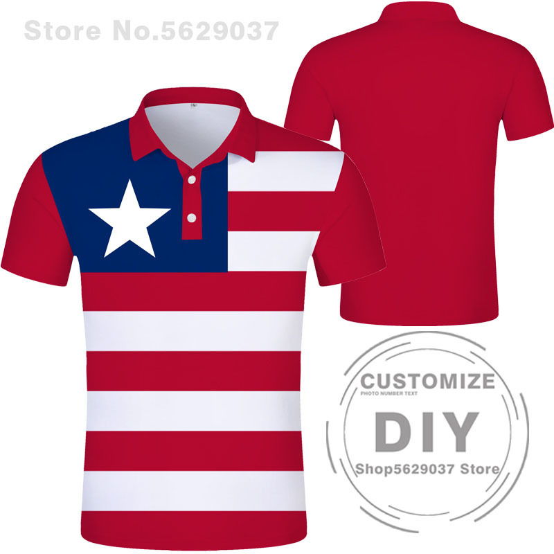 Liberia Polo Shirt Diy Free Custom Made Name Number Lbr Polo Shirt Nation Flag Lr Republic Liberian Country College Clothes 220608