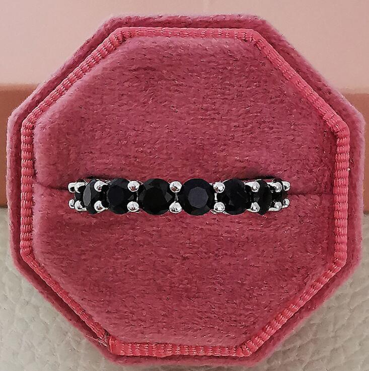 Wedding Rings for Women - 4MM Round Cut Multicolor Cubic Zirconia Emeralds Sterg Sier Band