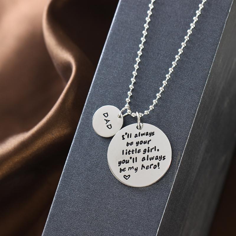 Pendant Necklaces I'll Always Be Your Little Girl You'll My Hero Beads Stainless Steel Father's Day Gifts Necklace Family DadPen
Pendant Necklaces I'll Always Be Your Little Girl You'll My Hero Beads Stainless Steel Father's Day Gifts Necklace Family DadPen