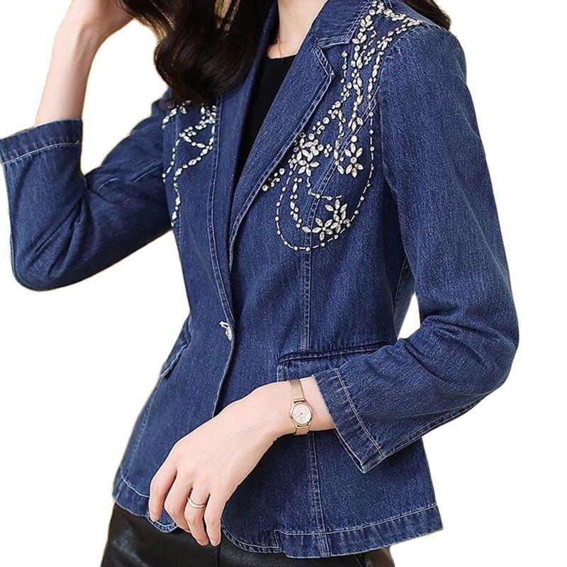 Women' Suits & Blazers Spring Autumn Vintage Suit Women Jeans Jacket Casual Tops Loose Short Denim Outwear Female Cowboy Basic Coat R1942Wo, Blue
Women' Suits & Blazers Spring Autumn Vintage Suit Women Jeans Jacket Casual Tops Loose Short Denim Outwear Female Cowboy Basic Coat R1942Wo, Blue