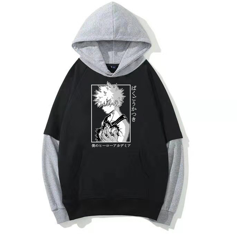 Anime My Hero Academia Graphic Long Sleeve Hoodies Funny Bakugou Katsuki Harajuku Sudadera Sweatshirts Pullover 220803