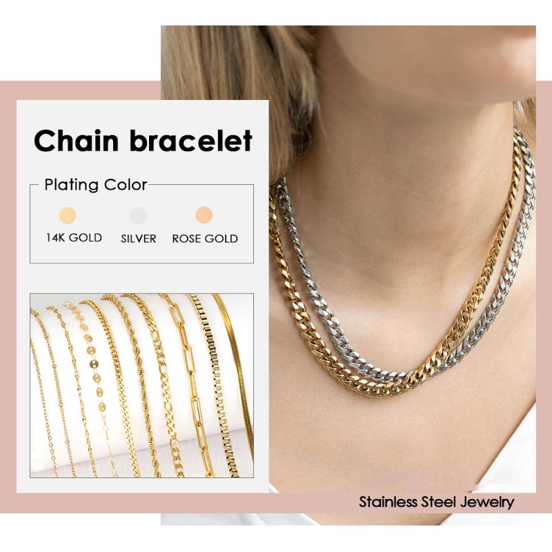 Chokers Initial Curb Chain Necklace 2MM/3MM/4MM/6MM/8MM Stainless Steel Gold Cuban For Women Man JewelryChokers
Chokers Initial Curb Chain Necklace 2MM/3MM/4MM/6MM/8MM Stainless Steel Gold Cuban For Women Man JewelryChokers