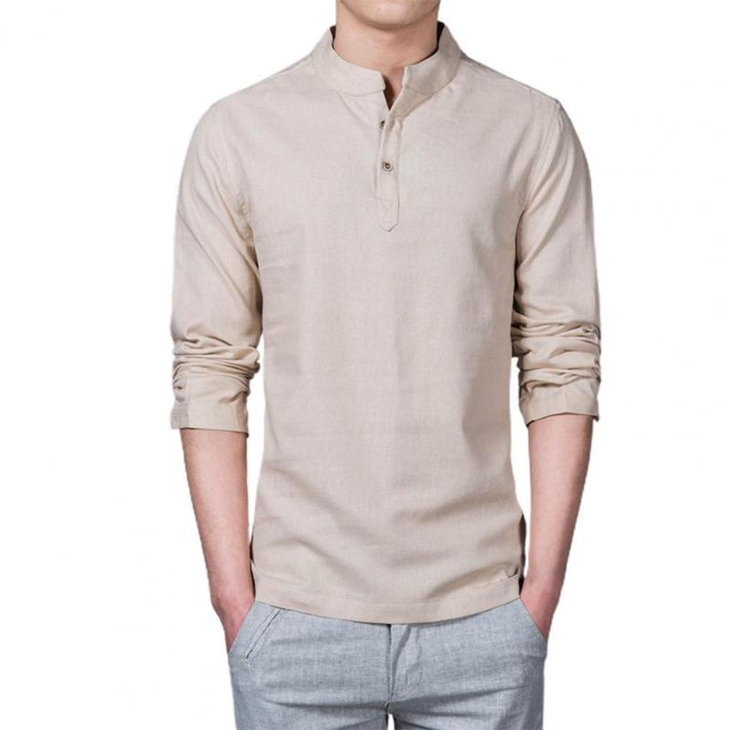 Men's T-Shirts 2022 Men T-shirt Solid Color Long Sleeve Stand Collar Slim Spring Shirt Tops Breathable Linen, Beige
Men's T-Shirts 2022 Men T-shirt Solid Color Long Sleeve Stand Collar Slim Spring Shirt Tops Breathable Linen, Beige