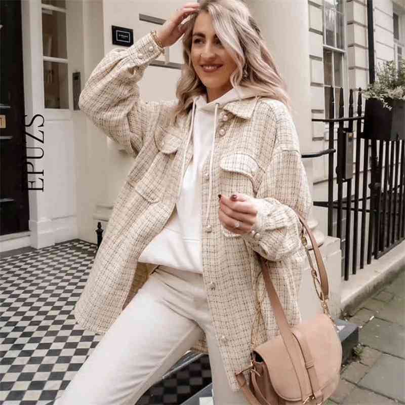 Winter oversize Plaid jacket women coat vintage Pearl button and casual female shirt 210521, Pink
Winter oversize Plaid jacket women coat vintage Pearl button and casual female shirt 210521, Pink