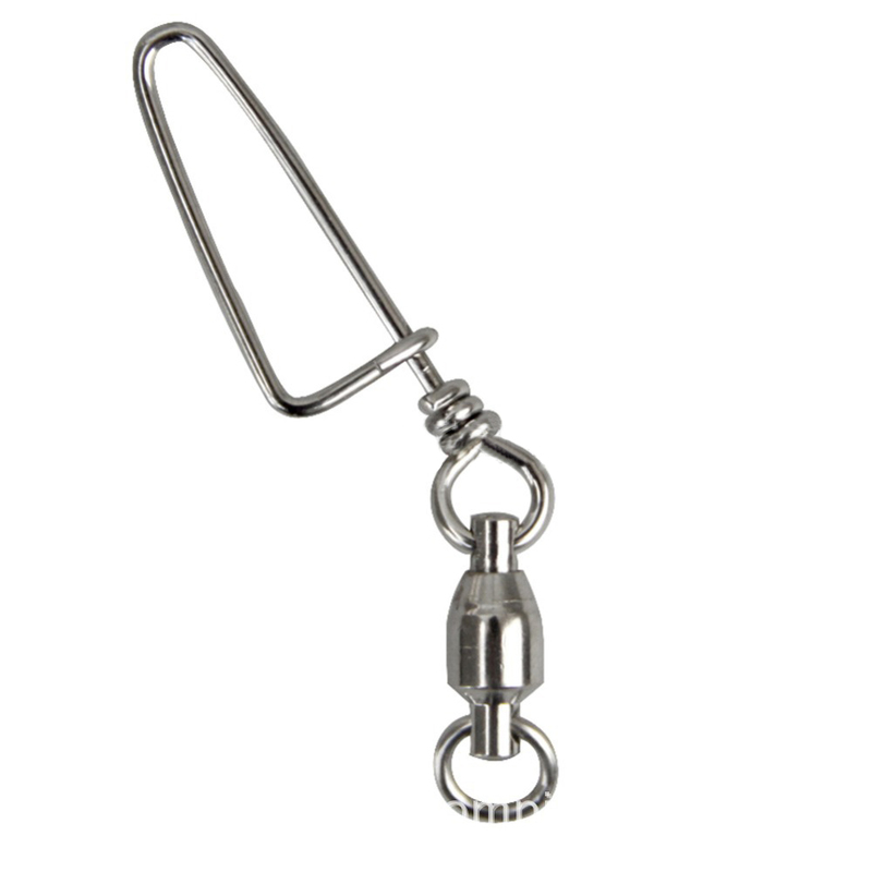 50Pcs/25pcs/bag Fishing Swivels Snap Rolling Swivel Connector Ball Bearing Curve Type Pin Stainless Steel 220401