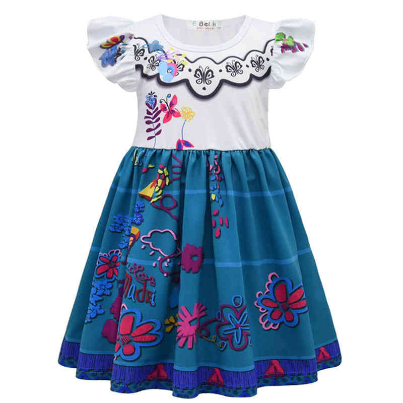 Encanto Madrigal Cosplay Costume Girl Dress Princess Dress Glasses Earrings Mirabel Costume Dolores Encanto Isabela dresses AA220303