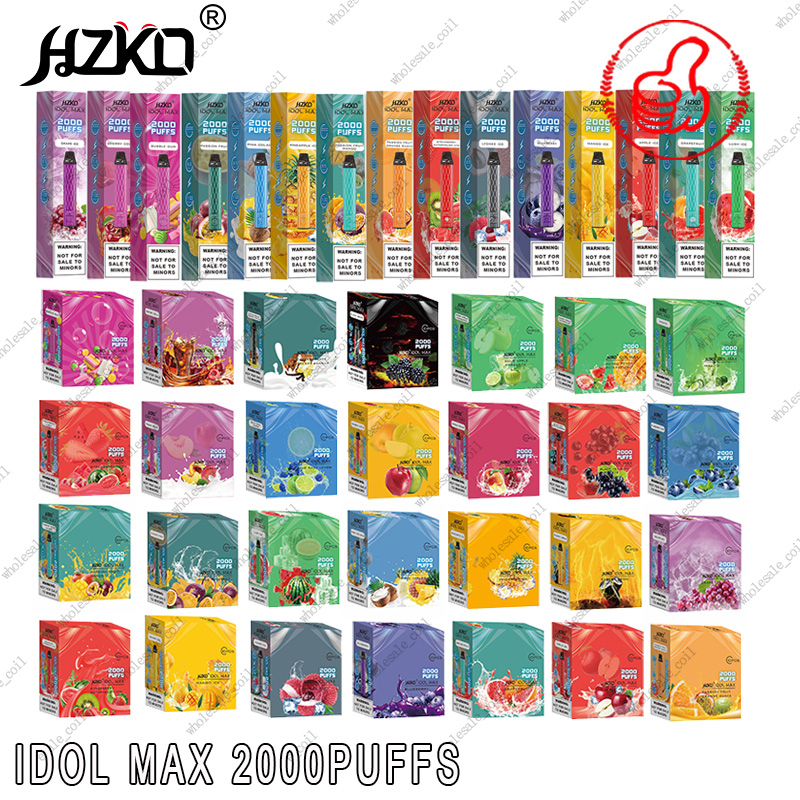 HZKO IDOL MAX 2000puffs Disposable Pod Device Kit 30flavor 1100mAh Battery 2000 Puffs Prefilled 6.5ml Pods Cartridges Vape Pen E-cigarettes 100% Authentic
HZKO IDOL MAX 2000puffs Disposable Pod Device Kit 30flavor 1100mAh Battery 2000 Puffs Prefilled 6.5ml Pods Cartridges Vape Pen E-cigarettes 100% Authentic