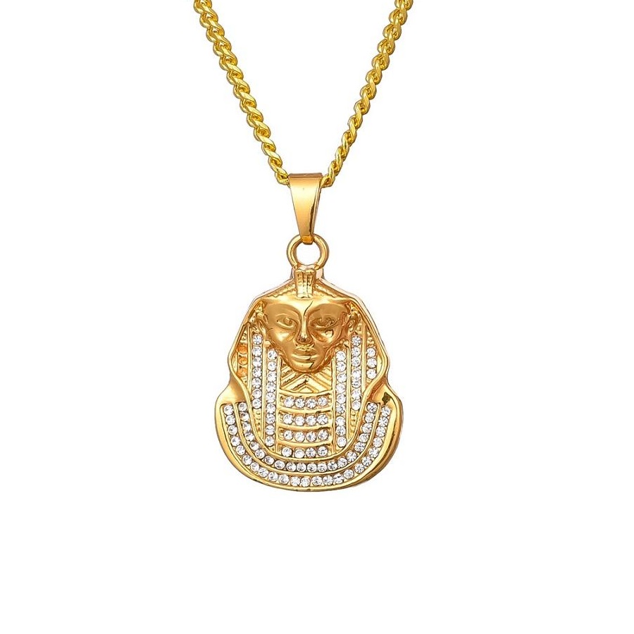 Hip Hop Jewelry Gold Necklace Men Egyptian Pharaoh Pendant Necklaces Fashion Designer Bling Rhinestone Cuban Link Chain For Mens Women
Hip Hop Jewelry Gold Necklace Men Egyptian Pharaoh Pendant Necklaces Fashion Designer Bling Rhinestone Cuban Link Chain For Mens Women