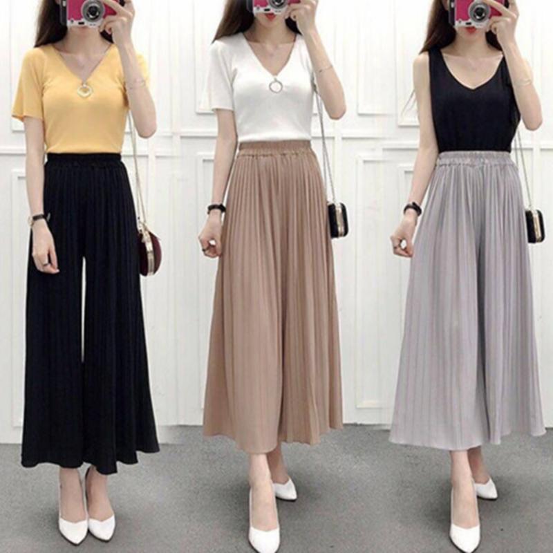 Women's Pants & Capris Ladies Thin Chiffon Pleated Solid Color Loose Casual Ankle-length YF030Women's, Black
Women's Pants & Capris Ladies Thin Chiffon Pleated Solid Color Loose Casual Ankle-length YF030Women's, Black