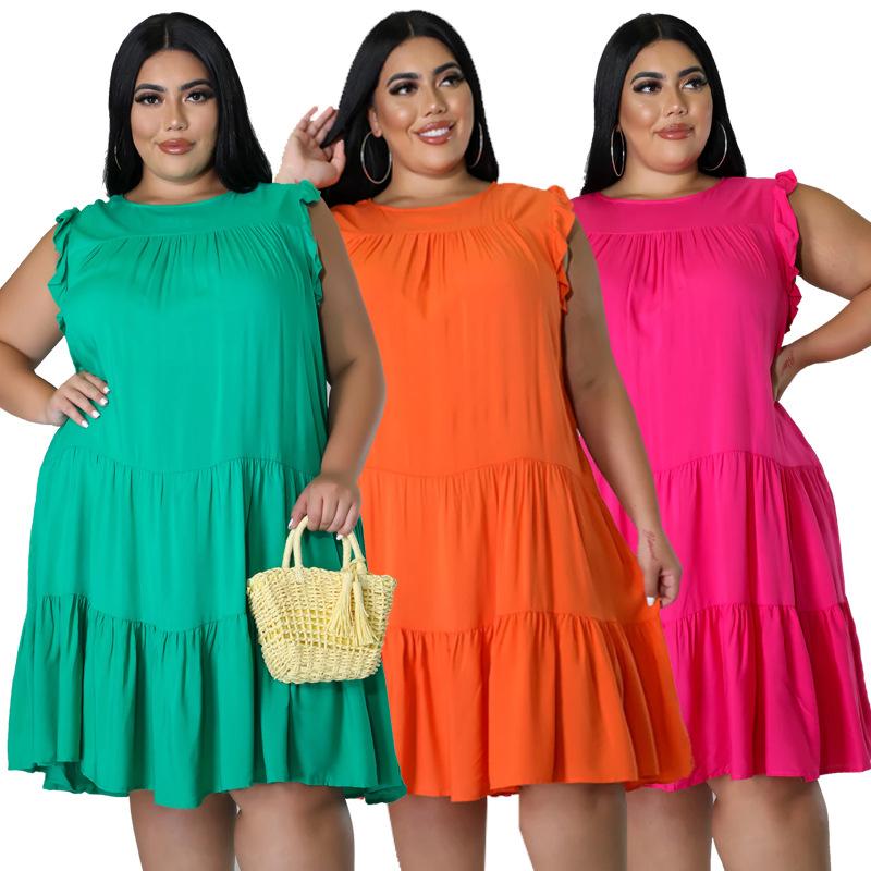 Plus Size Dresses Solid Color Pleated Dress Crew Neck Casual Summer For Women 5XL Wholesale DropPlus, Green
Plus Size Dresses Solid Color Pleated Dress Crew Neck Casual Summer For Women 5XL Wholesale DropPlus, Green