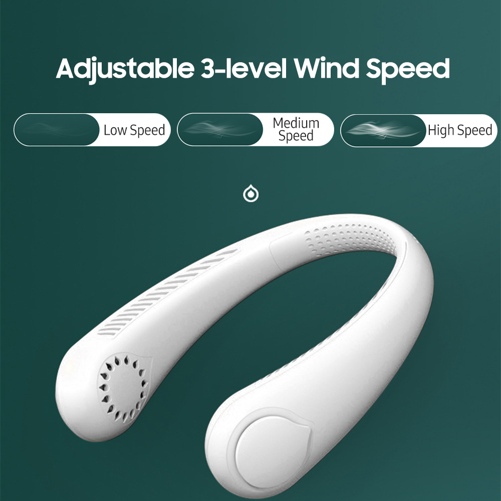 Hanging Neck Fan Neckband Lazy Neck Hands Cooling Bladeless USB Mini Fans Sport 3 Speed 360 Degree Rotating2539800