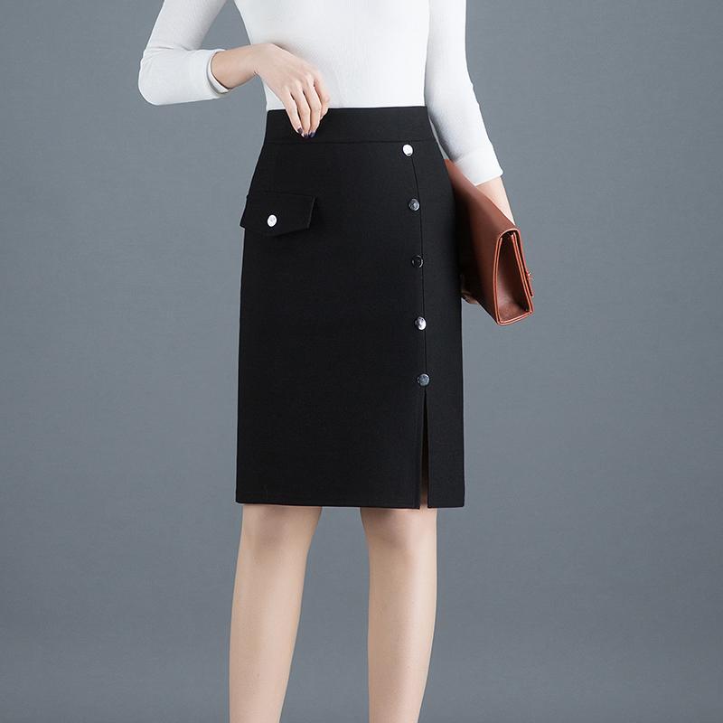 Skirts Women's Elastic High-waisted Wrap Skirt With Side Slit 2022 Trend Fashion OL Suits Pencil Button Knee-Length Midi SkirtSkirts, Black
Skirts Women's Elastic High-waisted Wrap Skirt With Side Slit 2022 Trend Fashion OL Suits Pencil Button Knee-Length Midi SkirtSkirts, Black