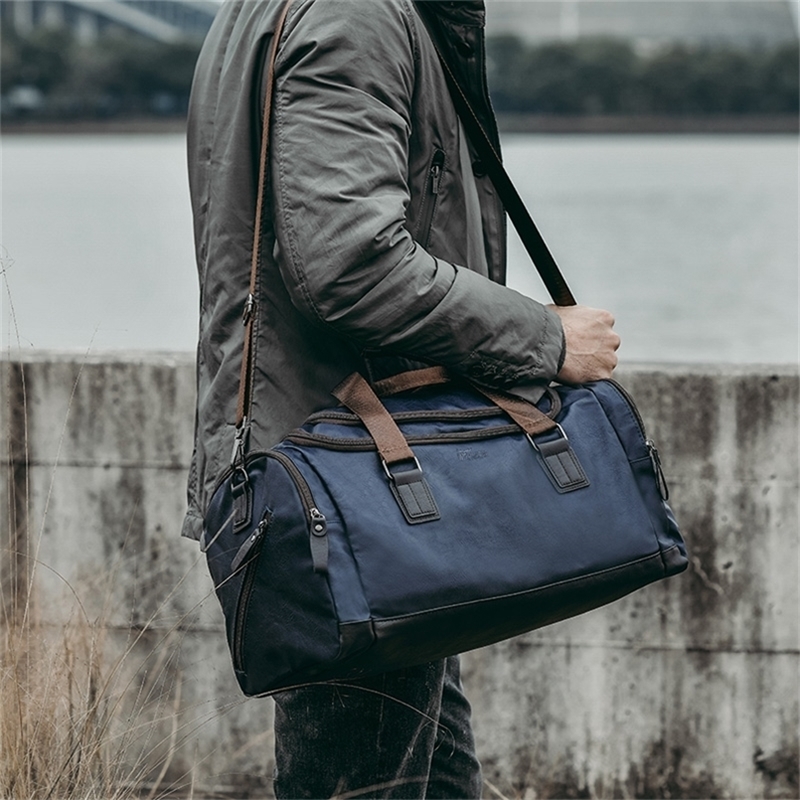 Luxury PU Leather Travel Bag Outdoor Women Duffle Bags Men Waterproof Gym for Weekend Drop 220509