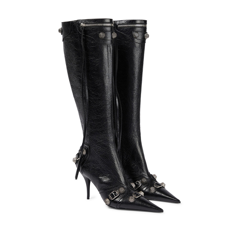 Cagole Designer Boots Woman Winter Black Knee-high Boot Stud Buckle Embellished Pointed Toe Sexy Stiletto Heel Real Leather Tall Booties EU43
Cagole Designer Boots Woman Winter Black Knee-high Boot Stud Buckle Embellished Pointed Toe Sexy Stiletto Heel Real Leather Tall Booties EU43