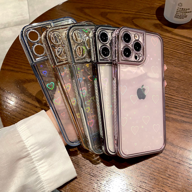 Diamond Bling Soft Love Heart Electroplating Laser TPU Cases Camera Protection Shockproof Transparent Clear For iPhone 13 12 11 Pro Max Mini XR XS X 8 7 Plus, Black
Diamond Bling Soft Love Heart Electroplating Laser TPU Cases Camera Protection Shockproof Transparent Clear For iPhone 13 12 11 Pro Max Mini XR XS X 8 7 Plus, Black