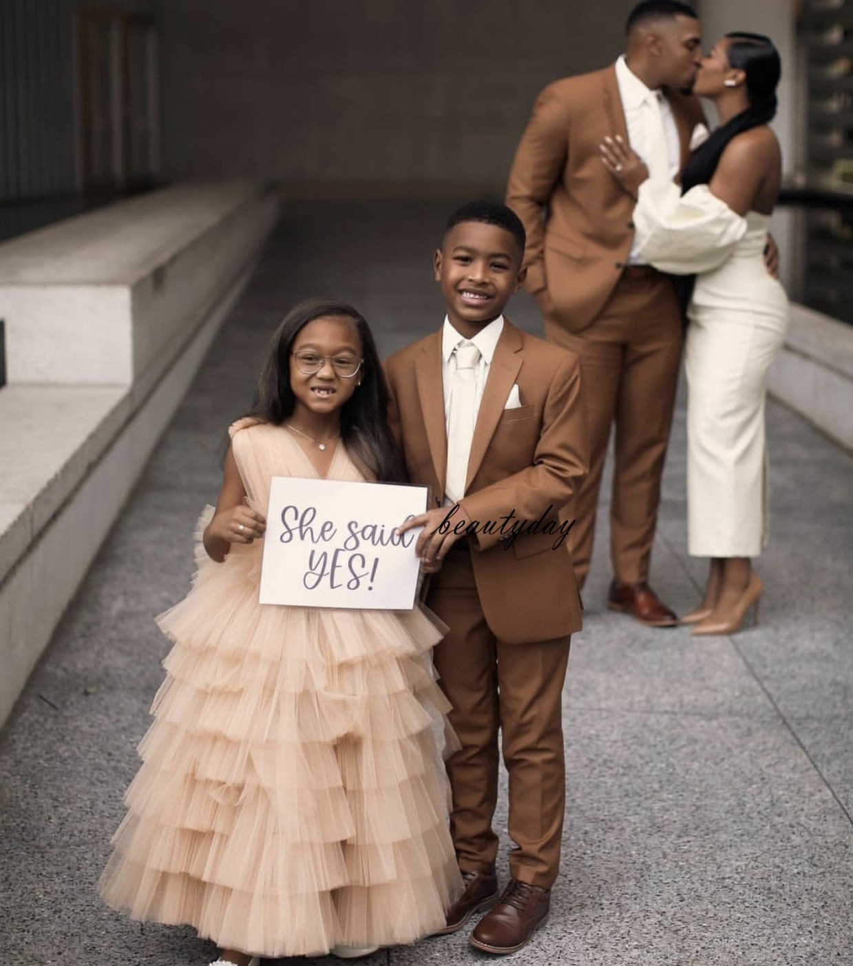 Brown Kids Boy Formal Wear Boy's King Suits Wedding Dress Clothing Toddler Birthday Party Infant Outfits Sets Father And Son Jacket Pants 2022