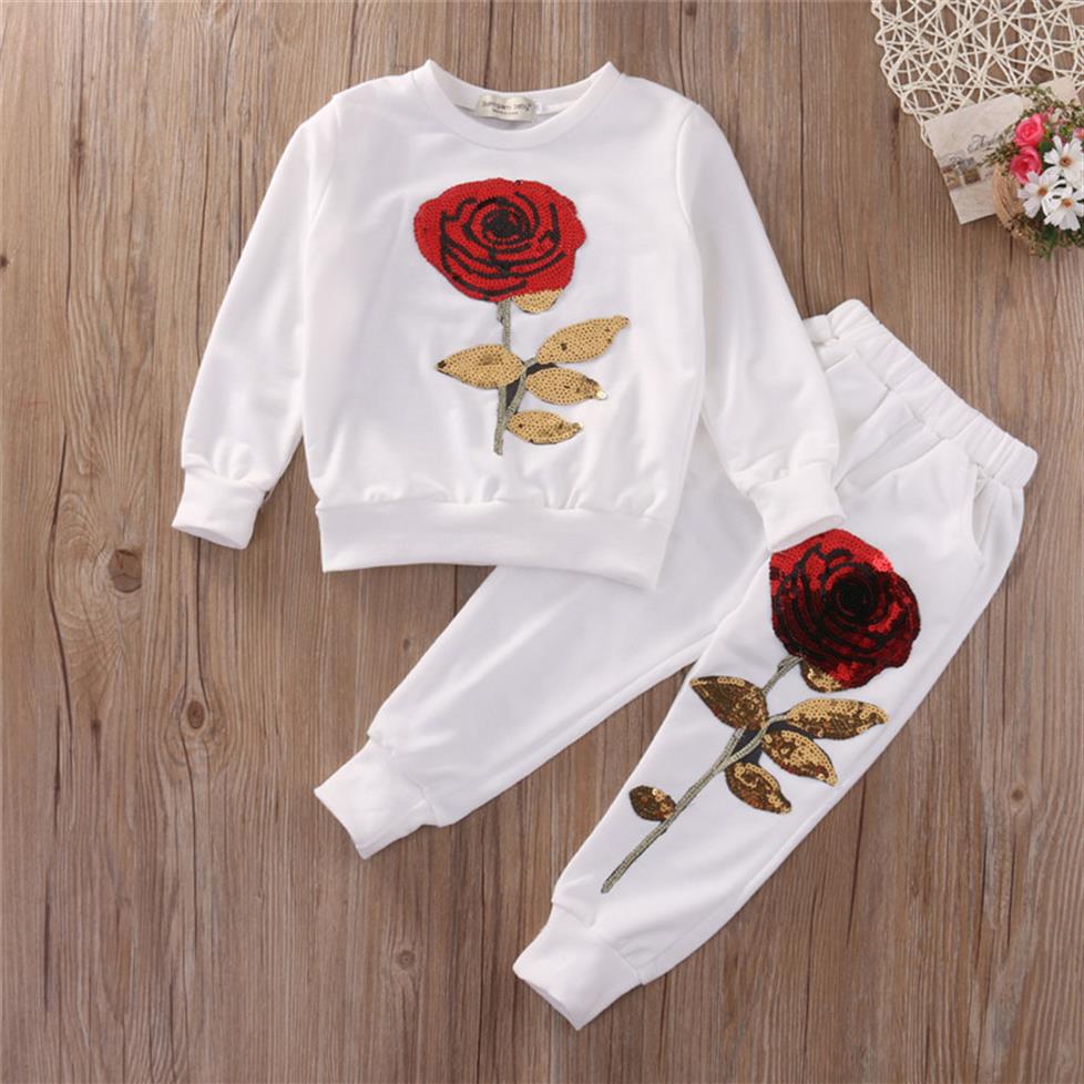 Kids Girl Clothes Designer Girls Tracksuit Boutique Kids Clothing Rose Sequin Print Hoodies Pant Toddler Girl Clothing Set 3-7Y Y1281a, White
Kids Girl Clothes Designer Girls Tracksuit Boutique Kids Clothing Rose Sequin Print Hoodies Pant Toddler Girl Clothing Set 3-7Y Y1281a, White