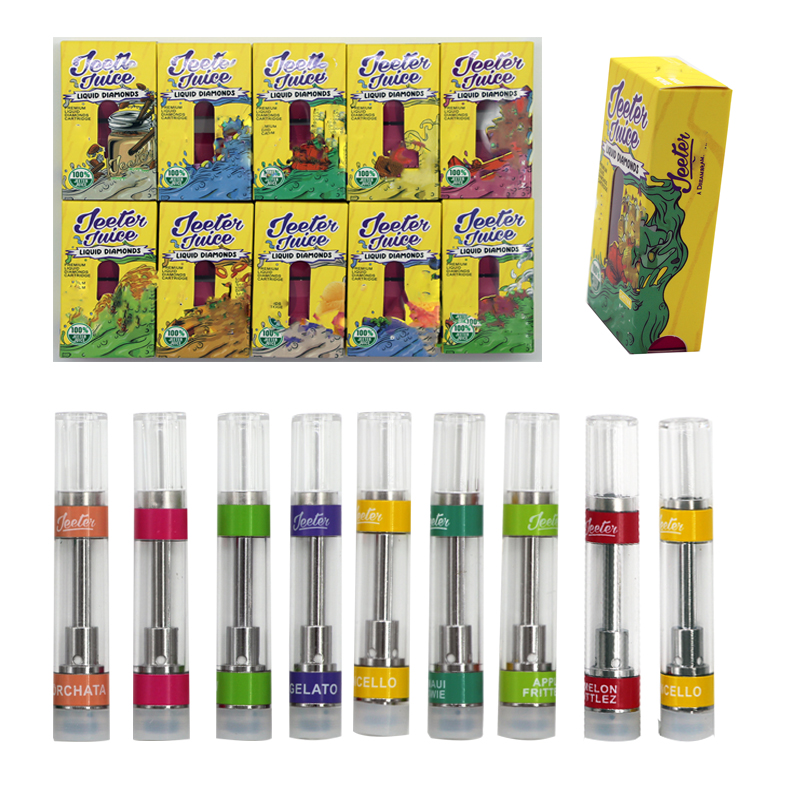 Jeeter Juice Vape Cartridges Atomizers Oil Vapes Carts 1ml Empty Tank 510 with display box 10 Style 
Jeeter Juice Vape Cartridges Atomizers Oil Vapes Carts 1ml Empty Tank 510 with display box 10 Style