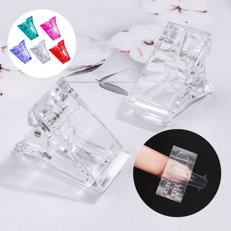 Acrylic Nail Clip Transparent Gel Quick Building Tips Clips Finger Nail Polish Extension UV Clamps Manicure Art Builder Tools