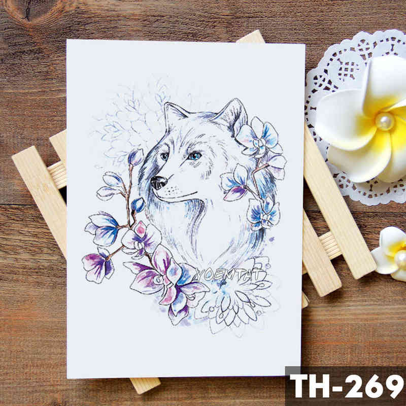 NXY Temporary Tattoo Dream Catcher Moon Lotus Flower Sticker Peony Snake Owl Fox Flash s Small Body Art Waterproof Tatoo 0330