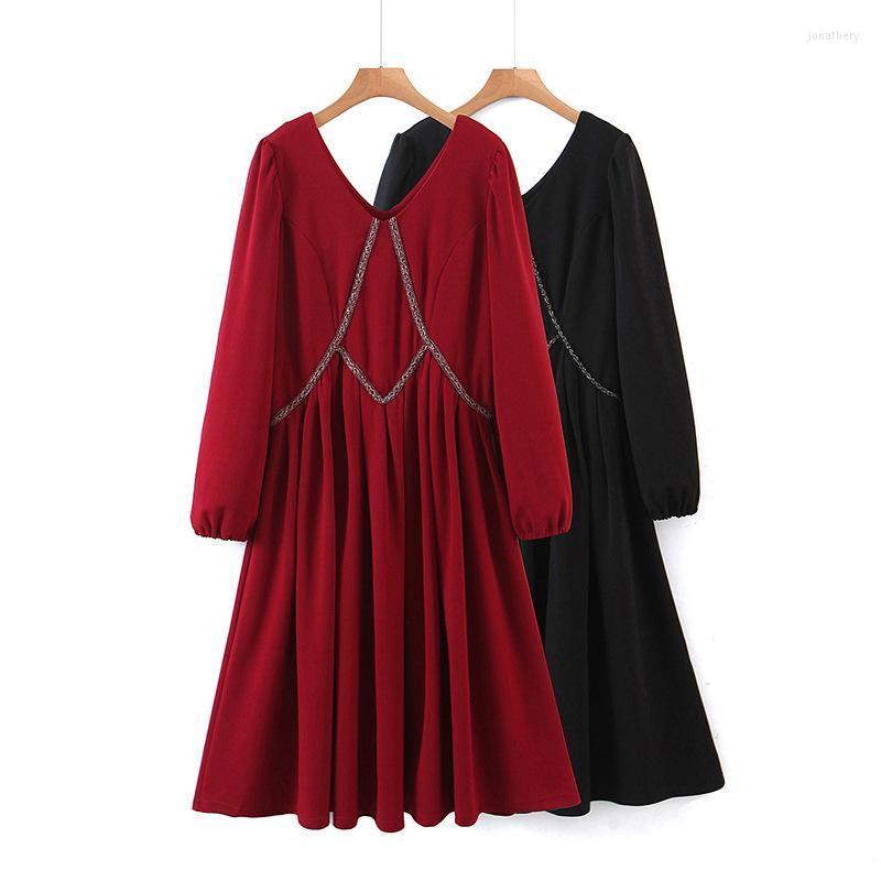 Plus Size Dresses 2022 Spring Autumn Slim Large Oversize Polyester Fashion Women V-neck Female Dress -4XL Jona22, Black
Plus Size Dresses 2022 Spring Autumn Slim Large Oversize Polyester Fashion Women V-neck Female Dress -4XL Jona22, Black