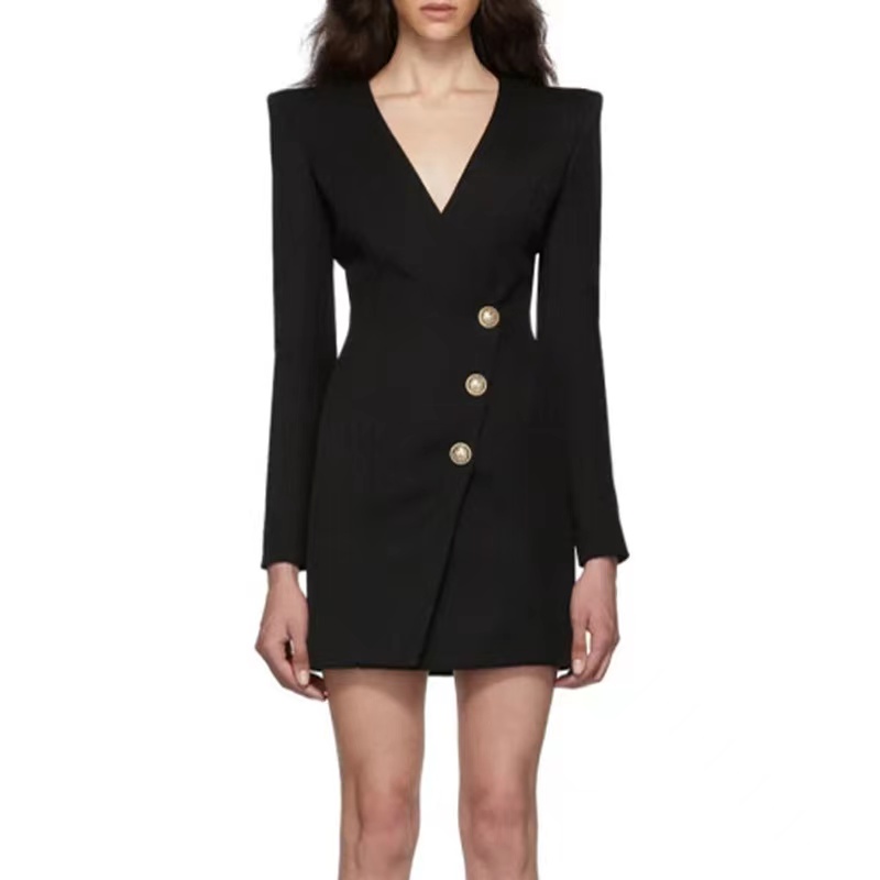 B091 Womens Suits designer Blazers Top Quality Original Design Dress Metal Buckles Single-breasted Slim Shawl collar OL Style Back Zipper black Career Costume
B091 Womens Suits designer Blazers Top Quality Original Design Dress Metal Buckles Single-breasted Slim Shawl collar OL Style Back Zipper black Career Costume