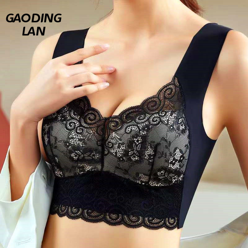 40-110KG Women Solid Color Beautiful Back Bras Sexy Lace Large Size Thin Gathered Intimates Traceless Anti Sagging Wireless Bra, Gray blue
40-110KG Women Solid Color Beautiful Back Bras Sexy Lace Large Size Thin Gathered Intimates Traceless Anti Sagging Wireless Bra, Gray blue