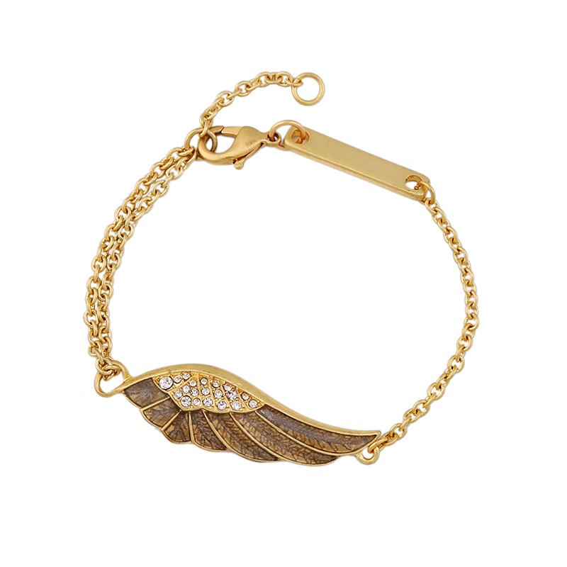 Charm Bracelets Simple Design Gold Color Enamel Wing Bracelet Vintage Charming Female Birthday Gift
Charm Bracelets Simple Design Gold Color Enamel Wing Bracelet Vintage Charming Female Birthday Gift