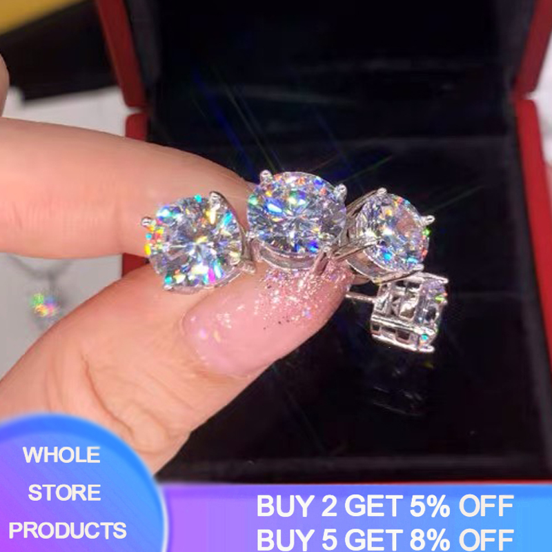 With Certificate 100% Original Sterling Silver Color Stud Earrings Natural 6/8mm Gemstone Zirconia Diamond Earrings For Women
With Certificate 100% Original Sterling Silver Color Stud Earrings Natural 6/8mm Gemstone Zirconia Diamond Earrings For Women