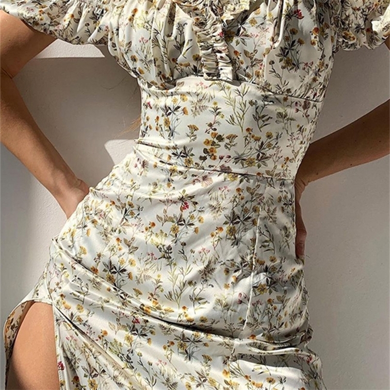 WannaThis Summer Floral Off Shoulder Puff Sleeve Maxi Dress For Woman Robe Sexy Lace Up Side Split Chic Mid-Calf Aesthetic Dress 220406, Apricot
WannaThis Summer Floral Off Shoulder Puff Sleeve Maxi Dress For Woman Robe Sexy Lace Up Side Split Chic Mid-Calf Aesthetic Dress 220406, Apricot