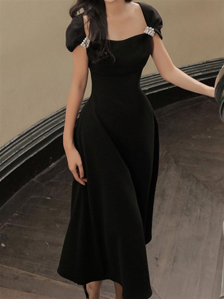 Casual Dresses Women Summer Elegant Midi Black Dress Ladies Slim Vintage Party Business Vestidos Femme Fashion Evening Korean Cloth RobeCasu
Casual Dresses Women Summer Elegant Midi Black Dress Ladies Slim Vintage Party Business Vestidos Femme Fashion Evening Korean Cloth RobeCasu