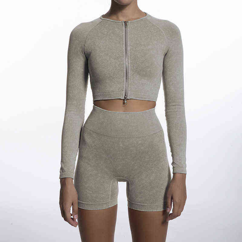 Seamless Sand Wash Yoga Set Women Gym Clothes Zipper Long Sleeve Shorts Two Piece Set Sportswear Fitness Sports Shorts Workout T220725, Charcoal
Seamless Sand Wash Yoga Set Women Gym Clothes Zipper Long Sleeve Shorts Two Piece Set Sportswear Fitness Sports Shorts Workout T220725, Charcoal