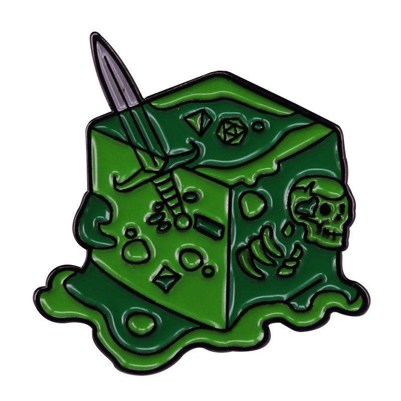 Gelatinous-Cube D20 Dice Enamel Brooch Pin Sword And Skull Lapel Pins Badges RPG Game Jewelry Accessories, As picture
Gelatinous-Cube D20 Dice Enamel Brooch Pin Sword And Skull Lapel Pins Badges RPG Game Jewelry Accessories, As picture